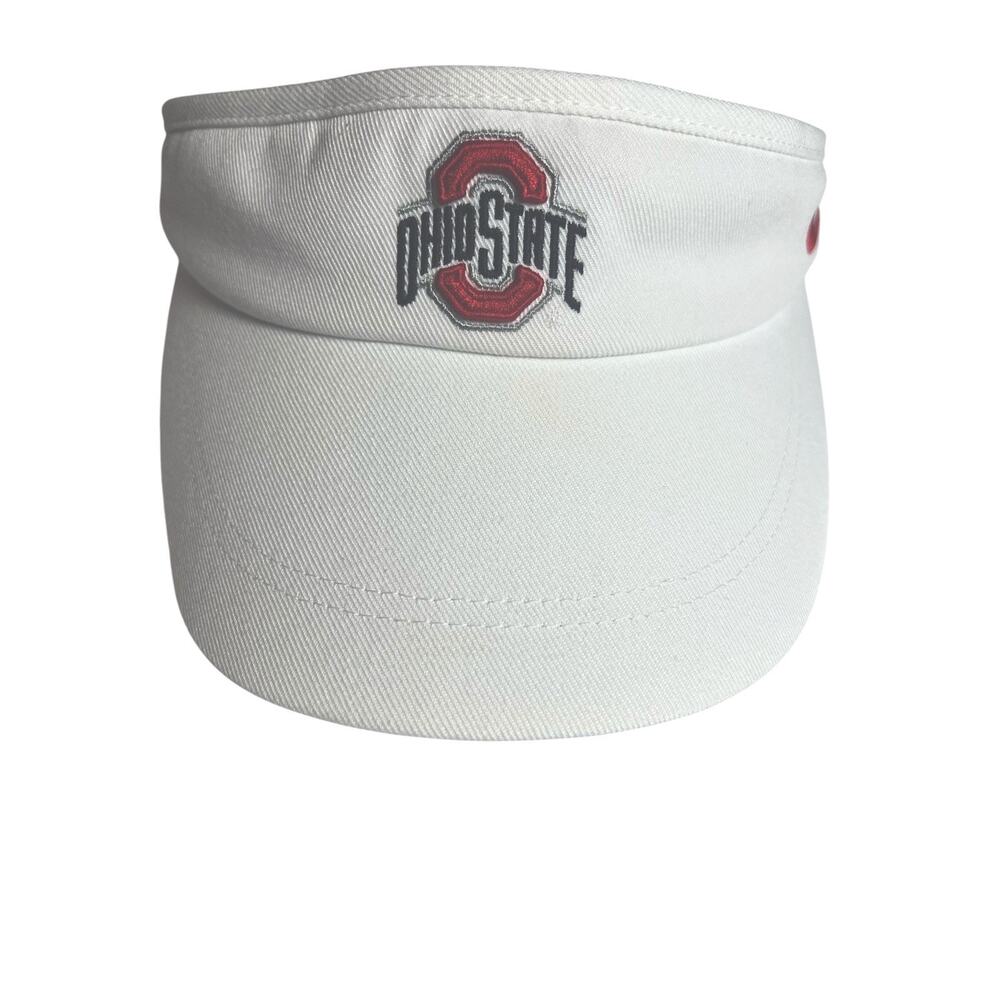 Nike Ohio State Buckeyes OSU White Adjust Coach Golf Sideline Visor Hat Dri-Fit
